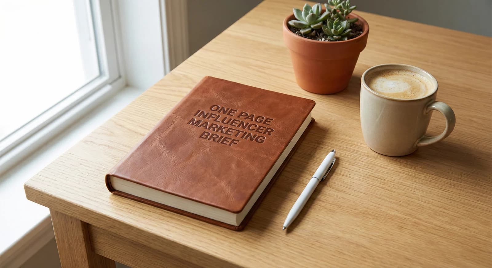 A clean, minimalist one-page document representing a strategic influencer brief.